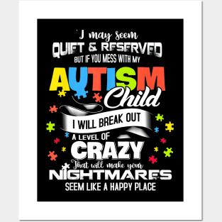 Autism Mom Shirt Gifts Autism Awareness Puzzle Pieces Posters and Art
